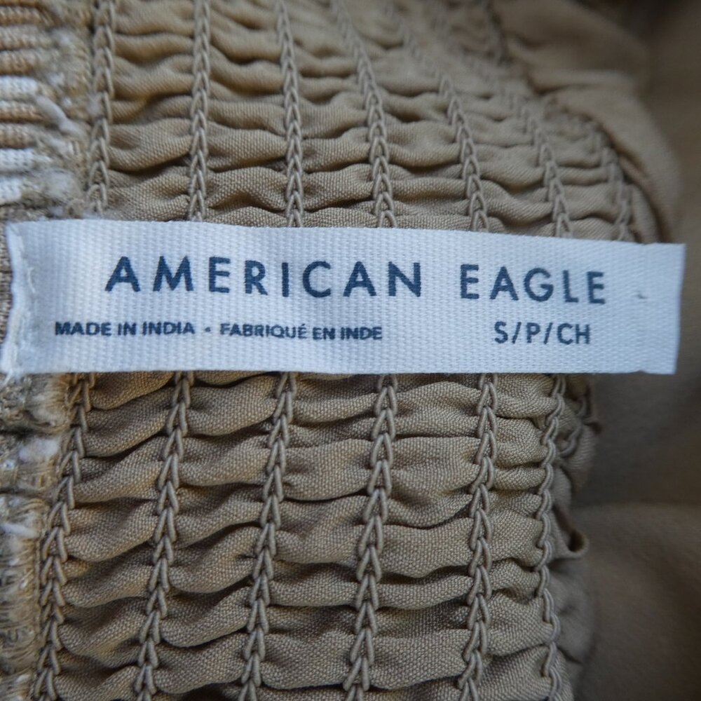 LiNeN CoTToN American Eagle Halter Maxi Dress Damask Smocked Tie Back Adj Straps - Picture 7 of 9